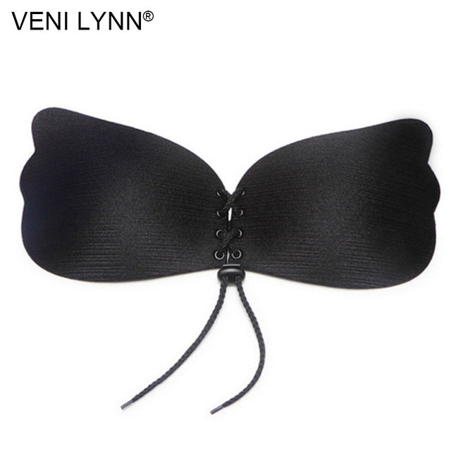 VENILYNN E F G Large Cup Size Strappy Mango Shape Self Adhesive Bra + Breast Stick on Big Bust Nipple - ShopLovee