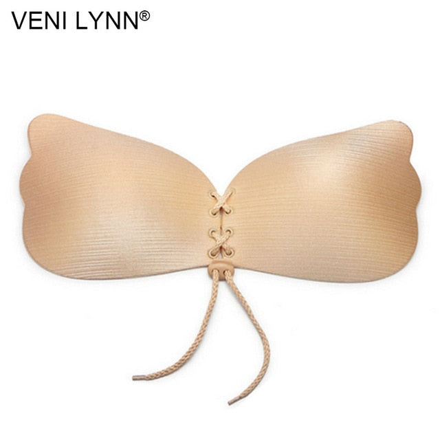 VENILYNN E F G LARGE CUP SIZE STRAPPY MANGO SHAPE SELF ADHESIVE BRA + BREAST STICK ON BIG BUST NIPPLE - ShopLovee